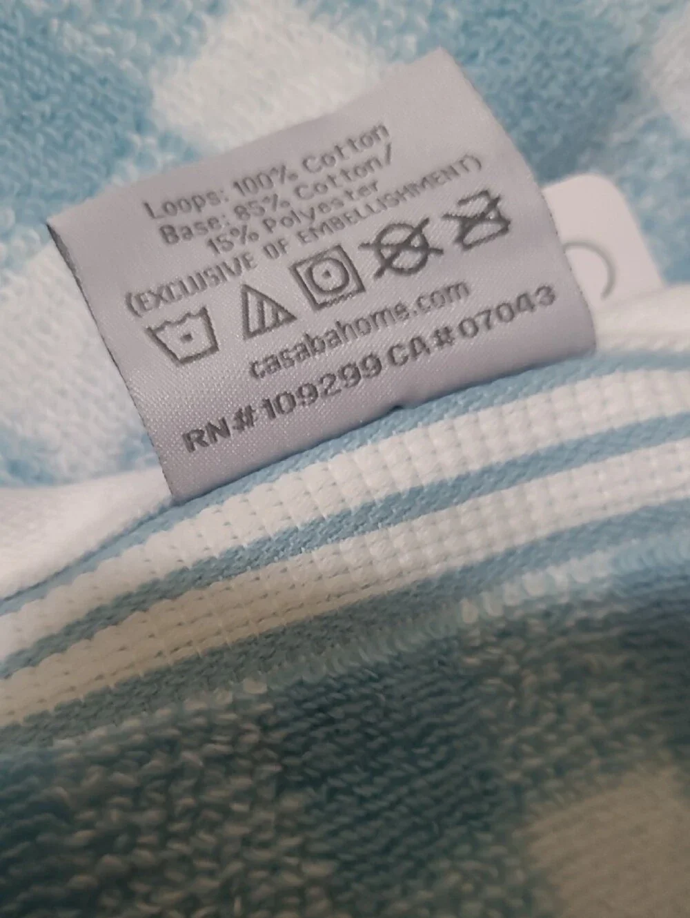 CASABA Gingham Bath Towel Set